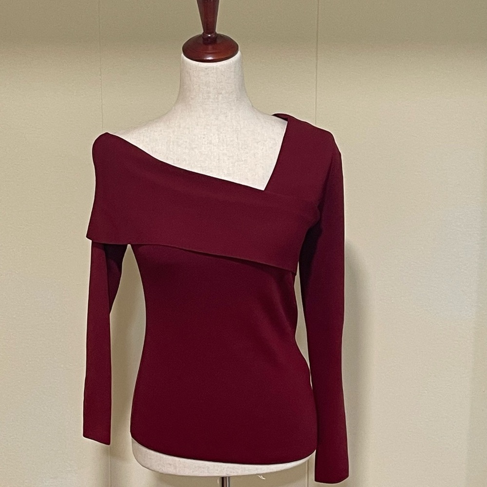 Reiss Eliah Knitted Asymmetric Top Red Size M - Picture 6 of 10